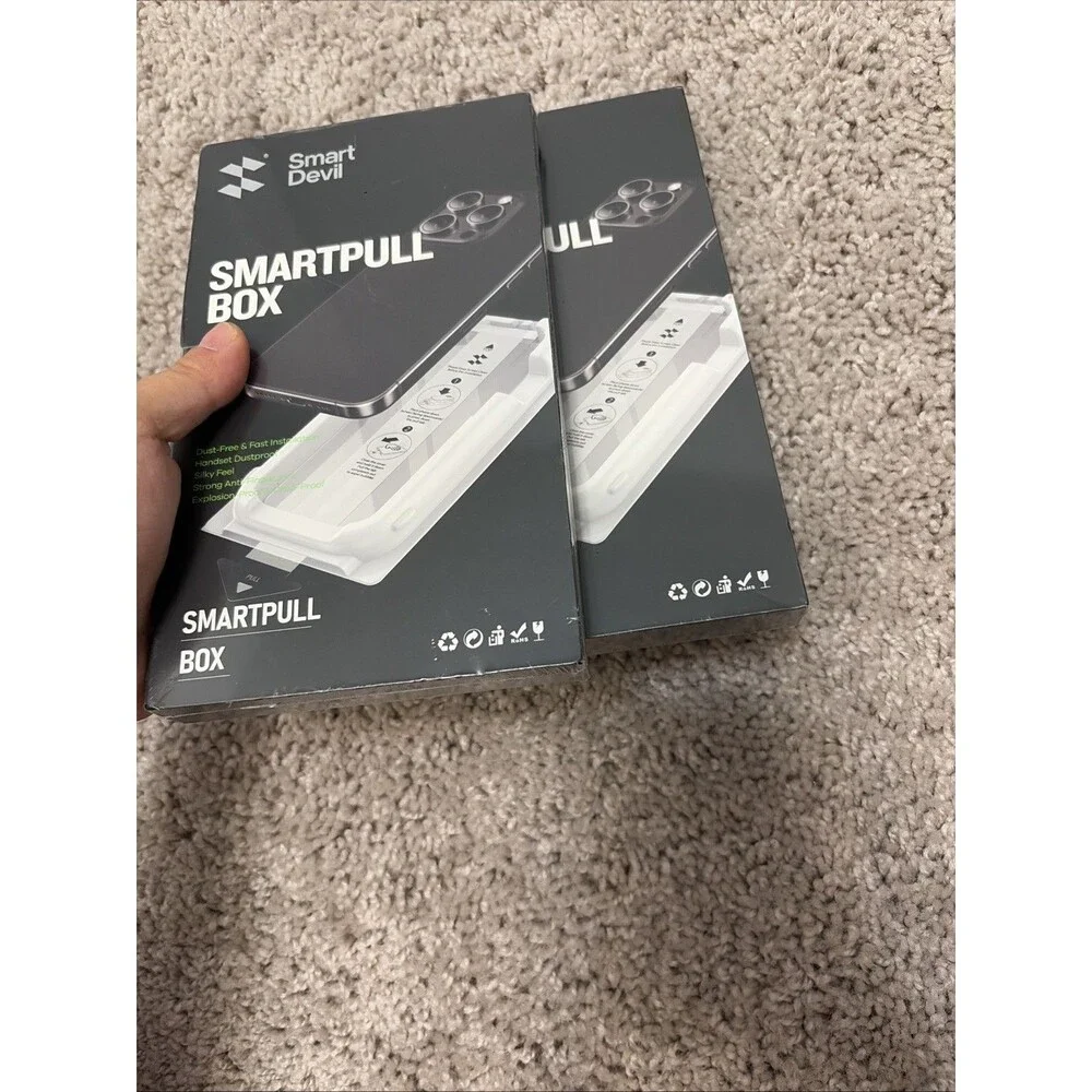 NEW Smart Devil Smart Pull Box Screen Protector For Iphone 16 Plus- 2 Box Bundle